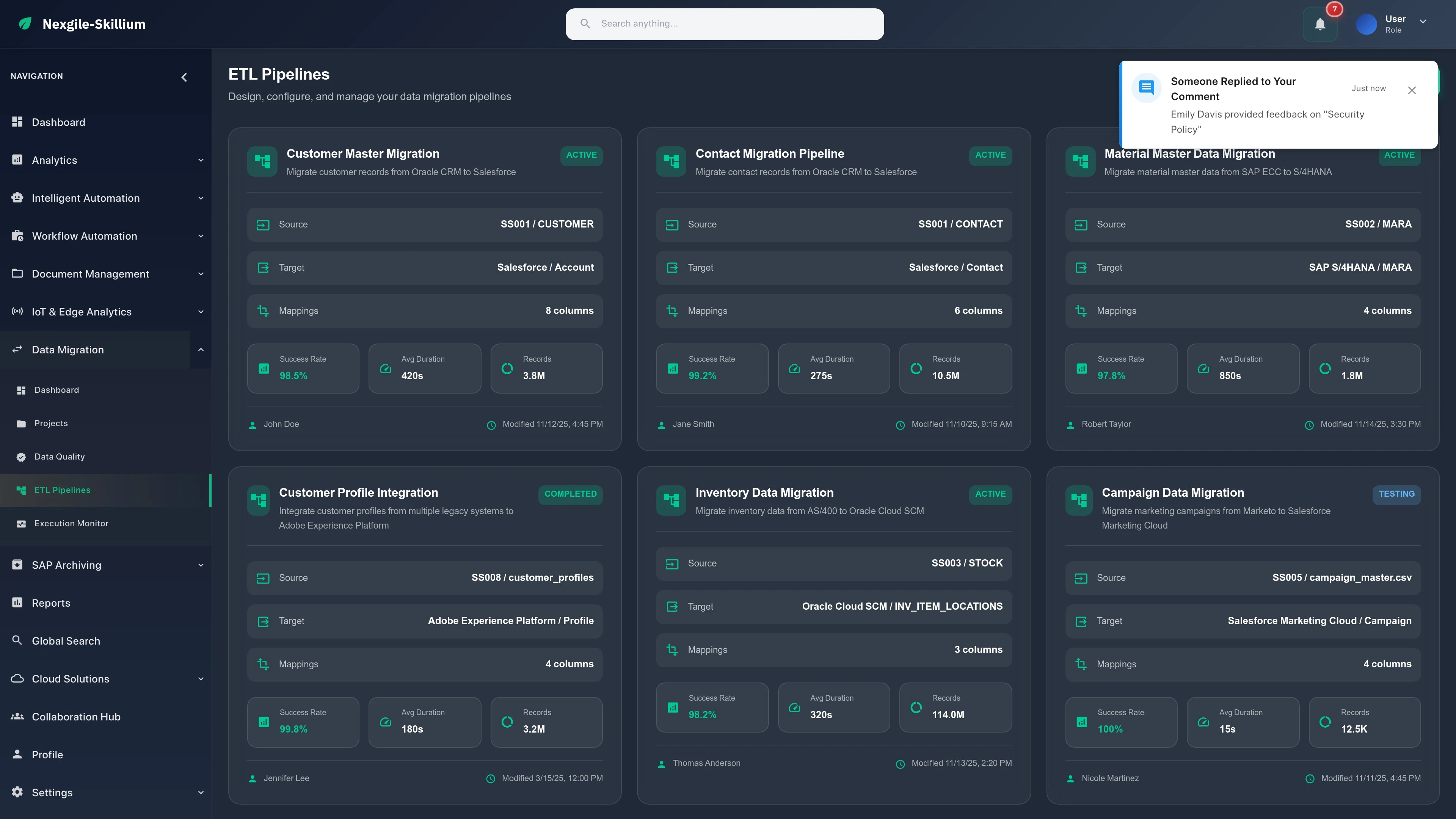 Migration Pipelines - Data migration project management with ETL pipeline design and validation